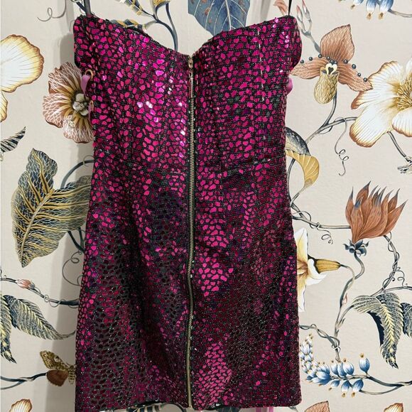 Bronx and Banco Purple Sequin Lace-Up Dress - Picture 9 of 13